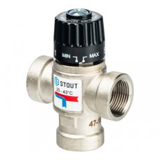 STOUT Термостатический смесительный клапан для систем отопления и ГВС 3/4" ВР 20-43°С KV 1,6