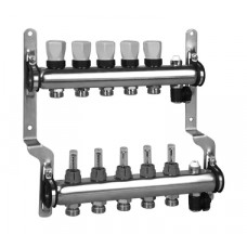 Meibes Коллектор для систем напольного отопления с расходомерами (нержав. сталь)